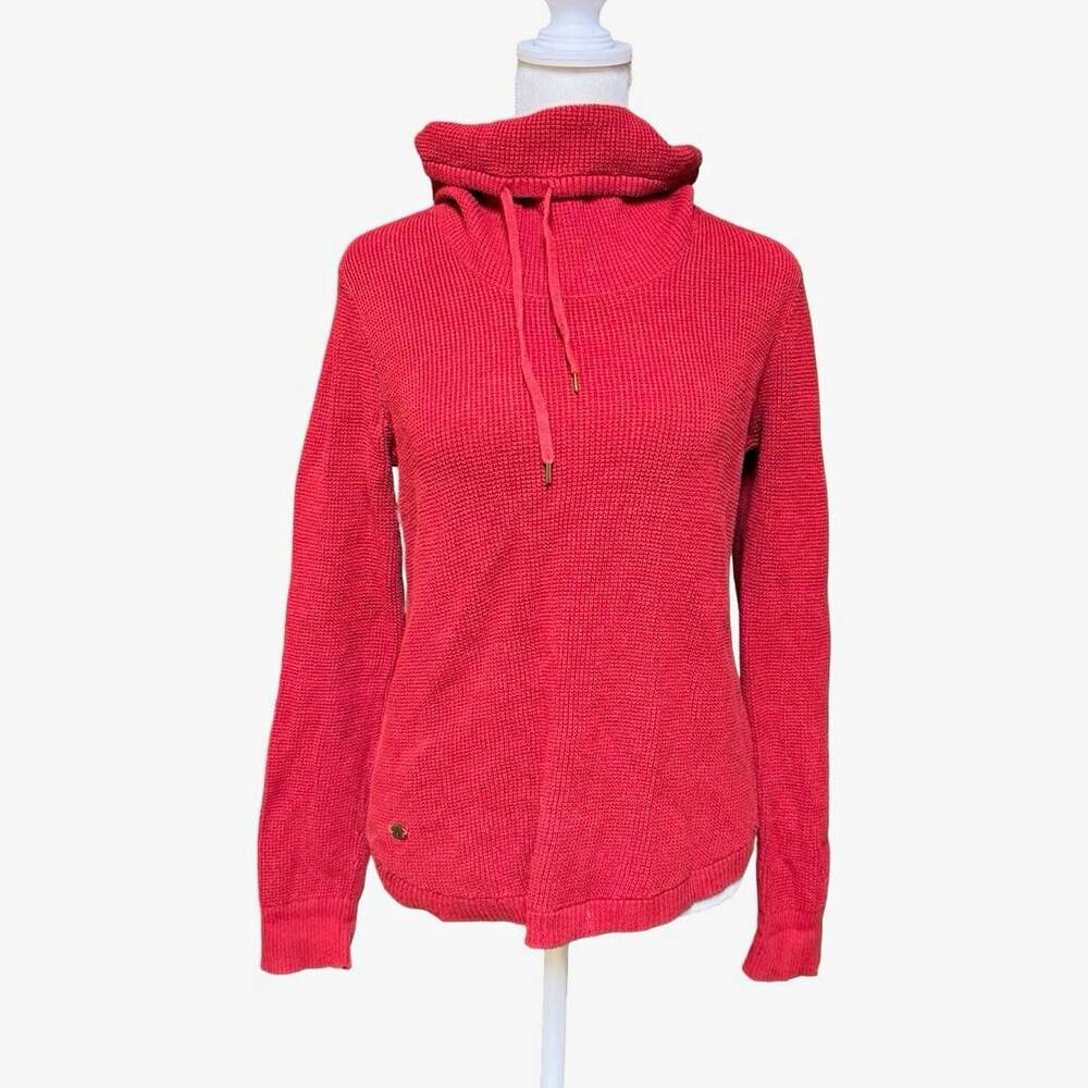 Lauren Ralph Lauren Women’s Medium Red Waffle Knit Cowl Neck Sweater Top
